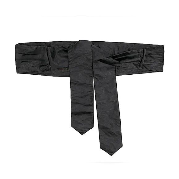 Philosophy di Lorenzo Serafini Laminated Satin Tie Belt in Black, Size S - Picture 2 of 10